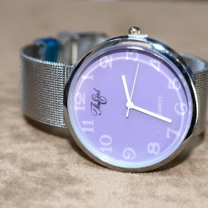 Metal Purple Watch Quatz